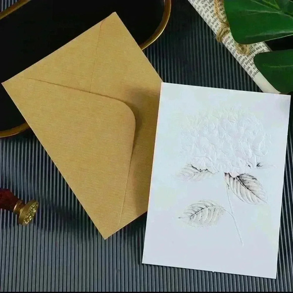 4 x Embossed 3D Floral Greeting Cards - Picture 4 of 13